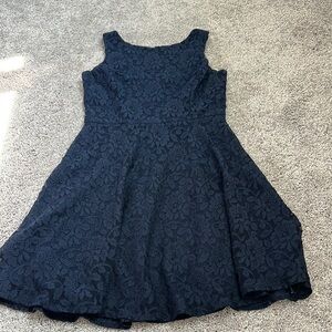 Elegant Navy Blue Lace juniors Dress